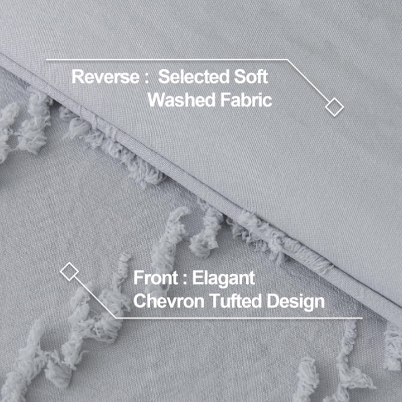 Προσαρμοσμένο εξαιρετικά μαλακό σετ κρεβατοκάμαρας 3 τεμ. Πολλαπλά μεγέθη Υψηλής ποιότητας Ζεστό φουντωτό πολυεστερικό πάπλωμα πλήρωσης, γκρι