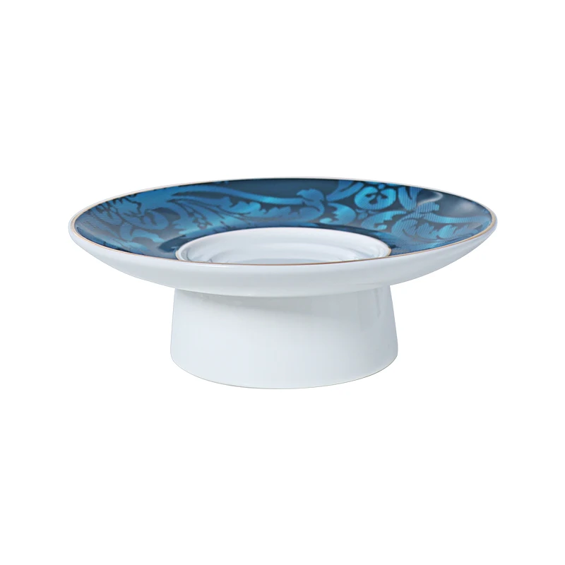 Фарфоровая тарелка и набор мисок Супница из костяного фарфора с подставкой Роскошная посуда на Рождество