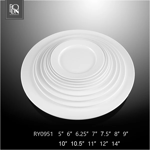 Китай Поставщик Отель Холл Ресторан Ресторан Белая Дешевая круглая фарфоровая керамическая 10-дюймовая обеденная тарелка для общественного питания