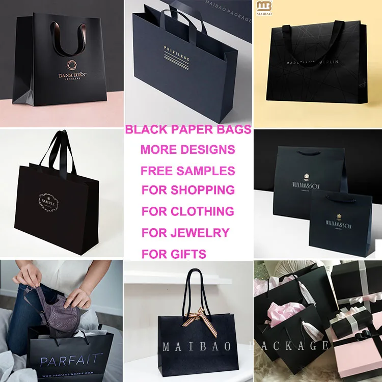 Перерабатываемый биоразлагаемый бумажный пакет для покупок, упаковка роскошных подарочных бумажных пакетов с вашим собственным логотипом для малого бизнеса