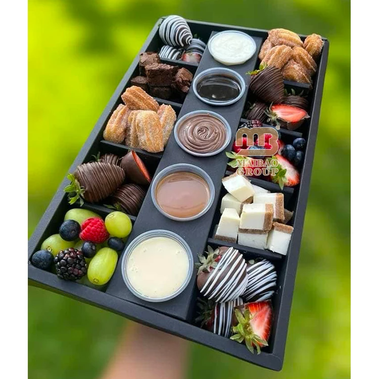 Одноразовые коробки для фруктов и сладкого шоколада на вынос, разделители для витрины выпечки, гофрированные коробки для печенья для упаковки продуктов питания