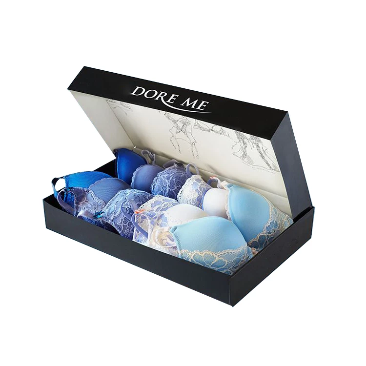 Роскошный гофрированный почтовый ящик с защипами сверху, почтовая доставка, картонная коробка с логотипом для одежды, бюстгальтер, упаковочная бумажная коробка для нижнего белья/пижамы