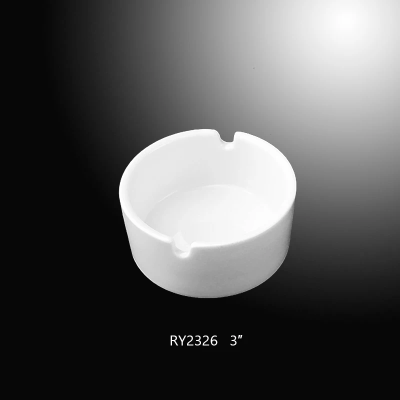 Оптовая торговля фабрики прочная керамическая фарфоровая пепельница для отеля на заказ круглая белая пепельница для ресторана