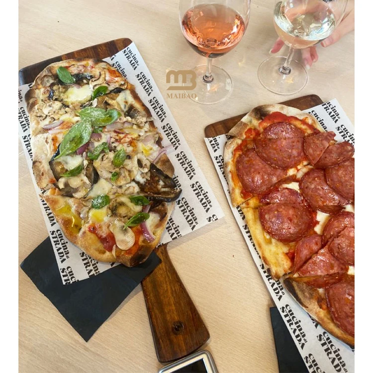 Пользовательская коричневая упаковочная бумага для пиццы, бумажная упаковка для гамбургеров, упаковка для пищевых продуктов, жиронепроницаемый бумажный лист, обертки для сэндвича, шаурмы, буррито