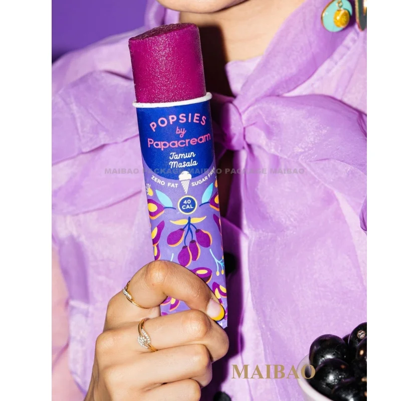 Фабрика Гуанчжоу Производитель пищевых продуктов Squeeze Push Up Одностенный холодильник, Бумага для мороженого Чашка для мороженого Calippo Tube