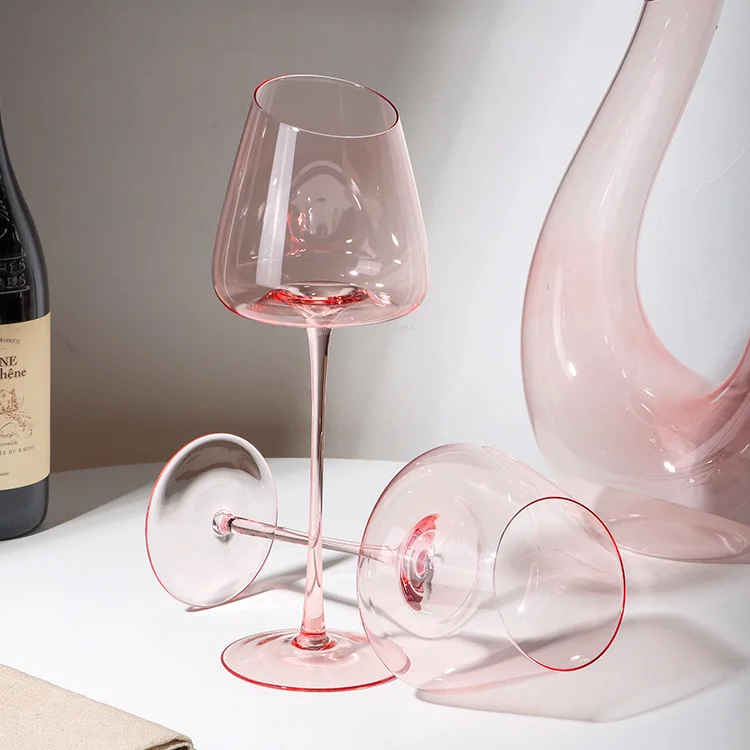 Пользовательские розовые цвета, ручные выдувные бокалы, цветные бокалы для свадебной вечеринки, Рождества