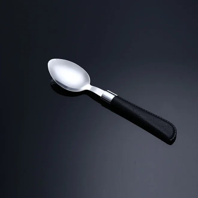 Набор посуды из нержавеющей стали, 24 предмета, новый нож, вилка и ложка с кожаной ручкой для отеля