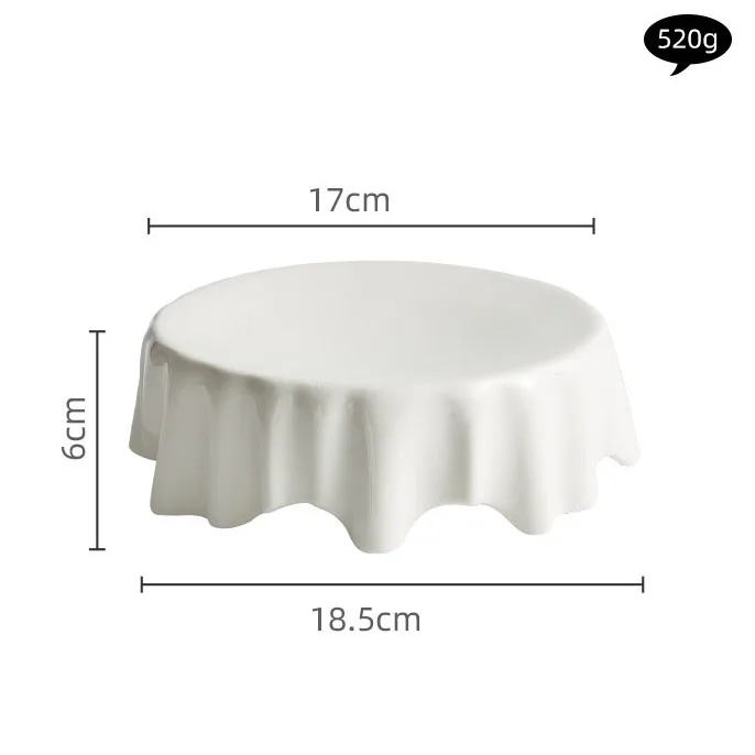 Ceramic Fruit Plate for Party Creative White Snacks Compote Nut Dish with High Foot Sustainable Salad Plates