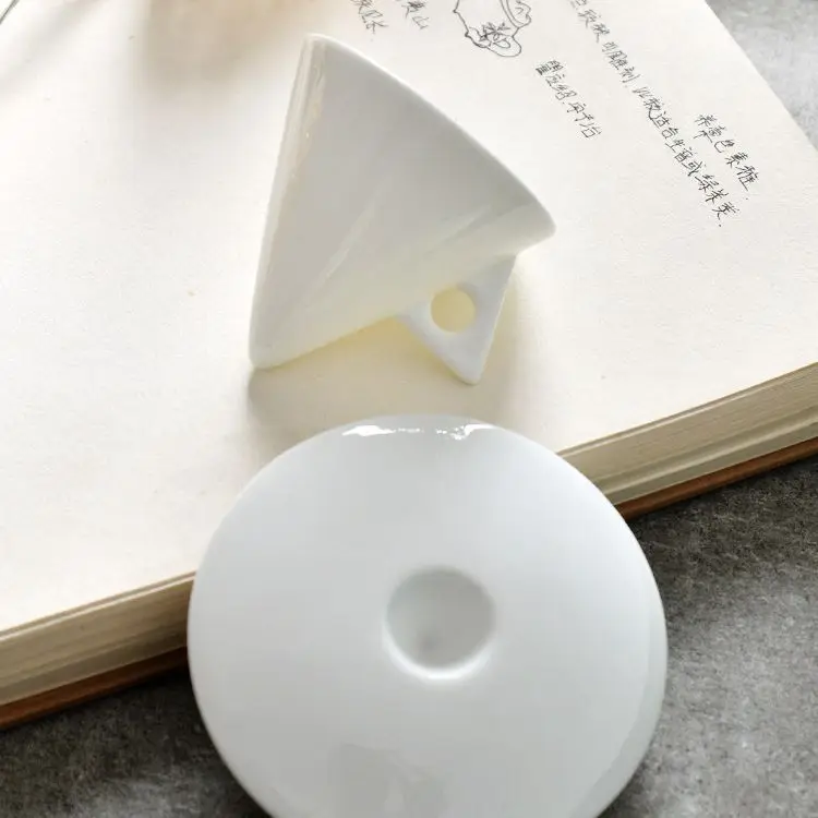 Unique Irregular Cone Shape Coffee Cup Set White Porcelain Espresso Cup With Saucer