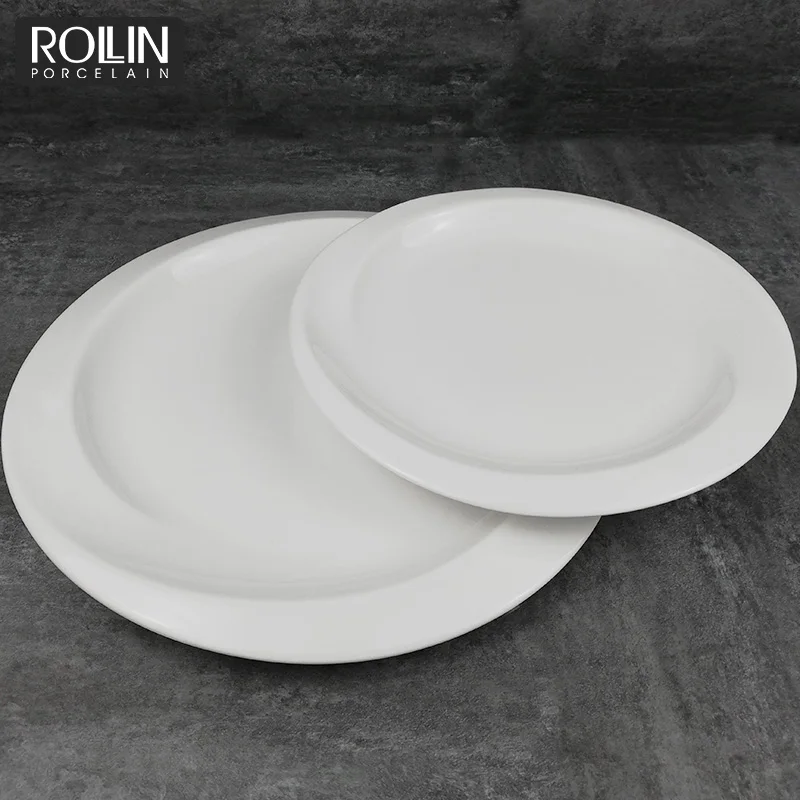 Оптовая продажа, белая керамическая посуда, белая фарфоровая тарелка, фуршетная посуда, тарелка для общественного питания, белые тарелки для ресторана
