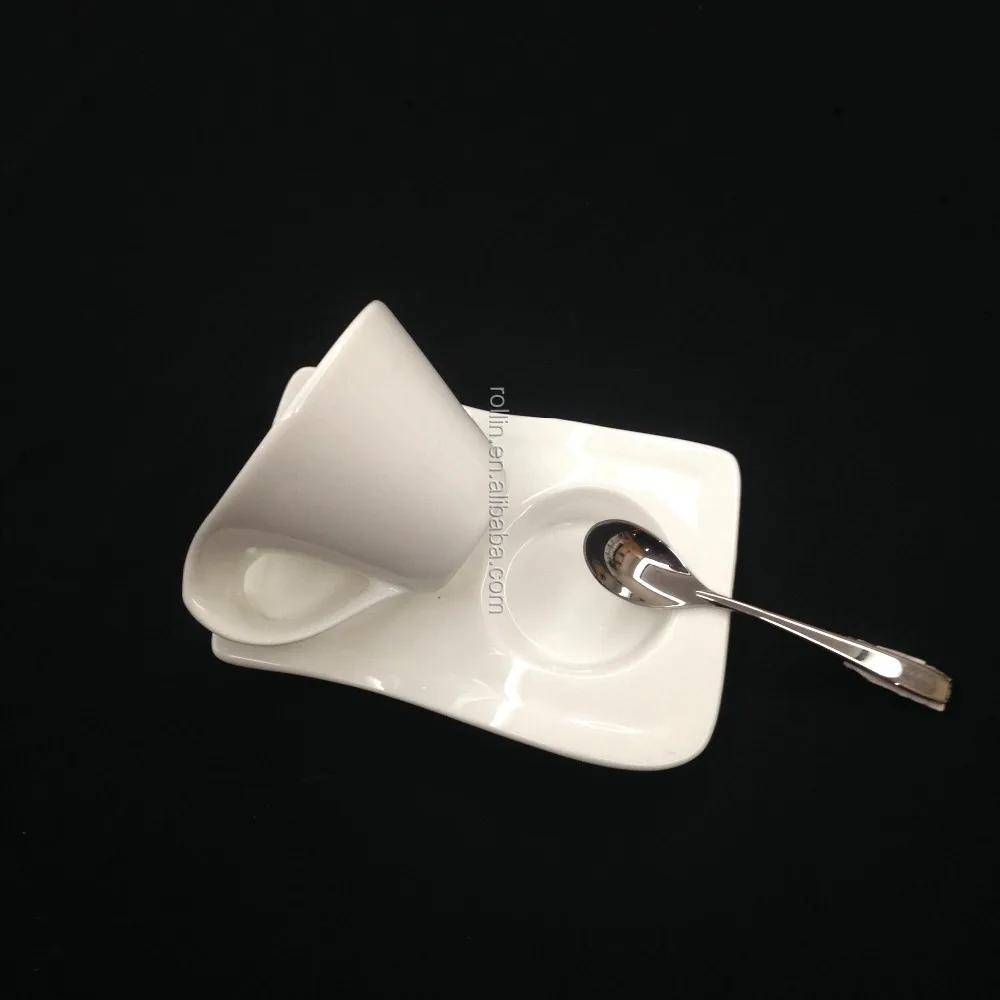 Итальянская художественная квадратная белая керамическая фарфоровая кофейная чашка, фарфоровая чашка для эспрессо с подносом, кофейные чашки для прополки