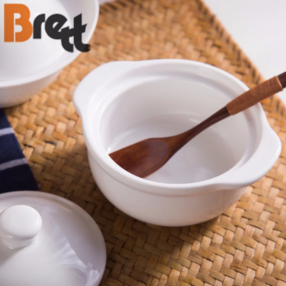 Фарфоровая посуда Brett, миска для супа, набор посуды Vajilla для ужина с ручкой, набор посуды в деревенском стиле, набор супниц с подогревом