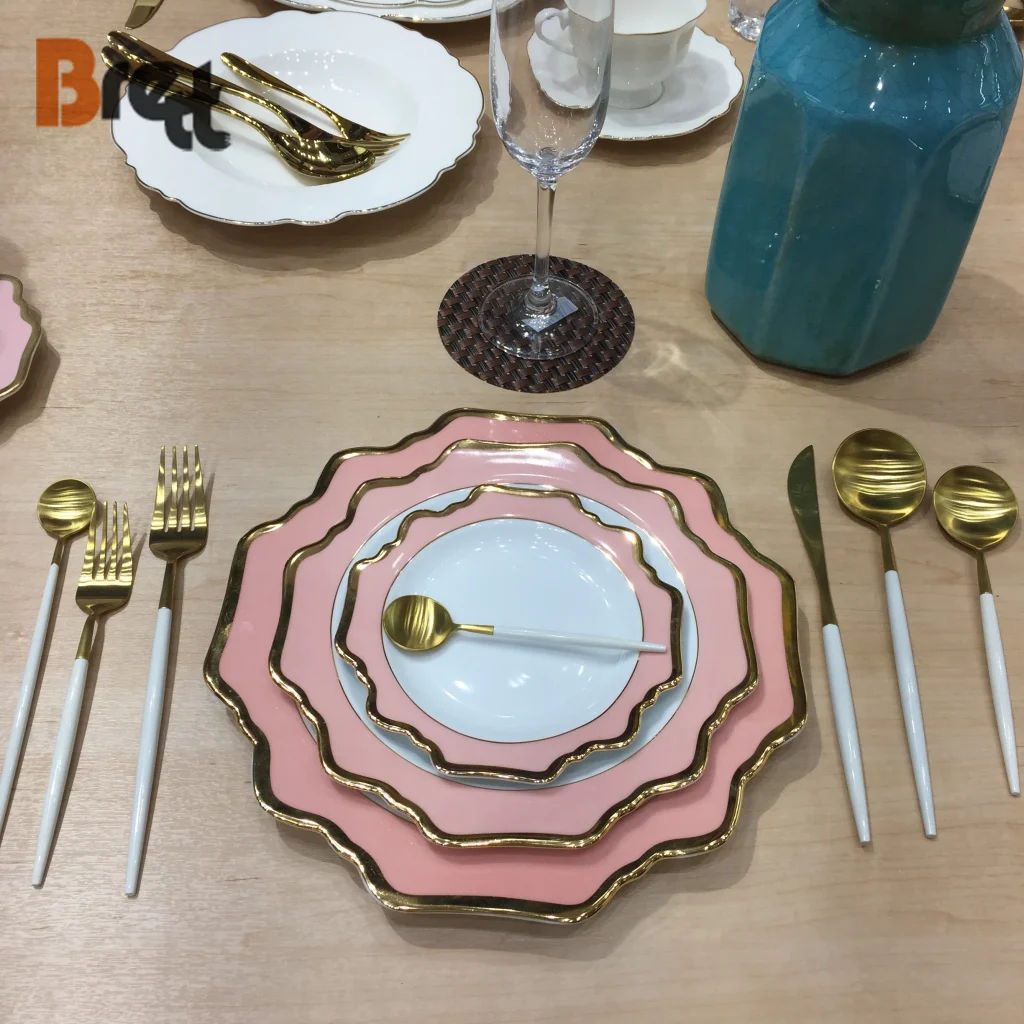 Наборы столовой посуды Royal Bone China, роскошная дизайнерская посуда оптом из Китая