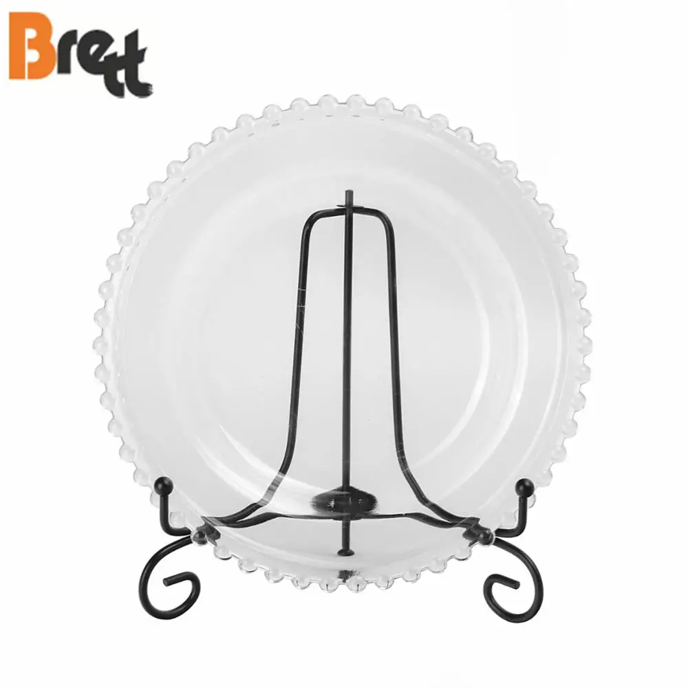 Посуда Brett. Зарядные устройства из прозрачного стекла. Экологически чистые золотые края с бисером для свадебных мероприятий. Аренда кейтеринга.