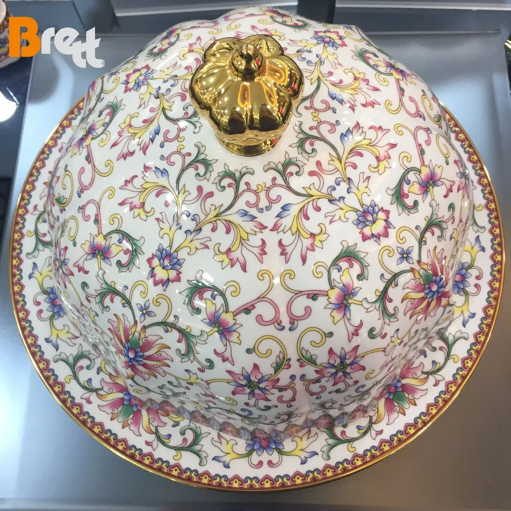 Цветочный декор Свадебные керамические наборы посуды из костяного фарфора