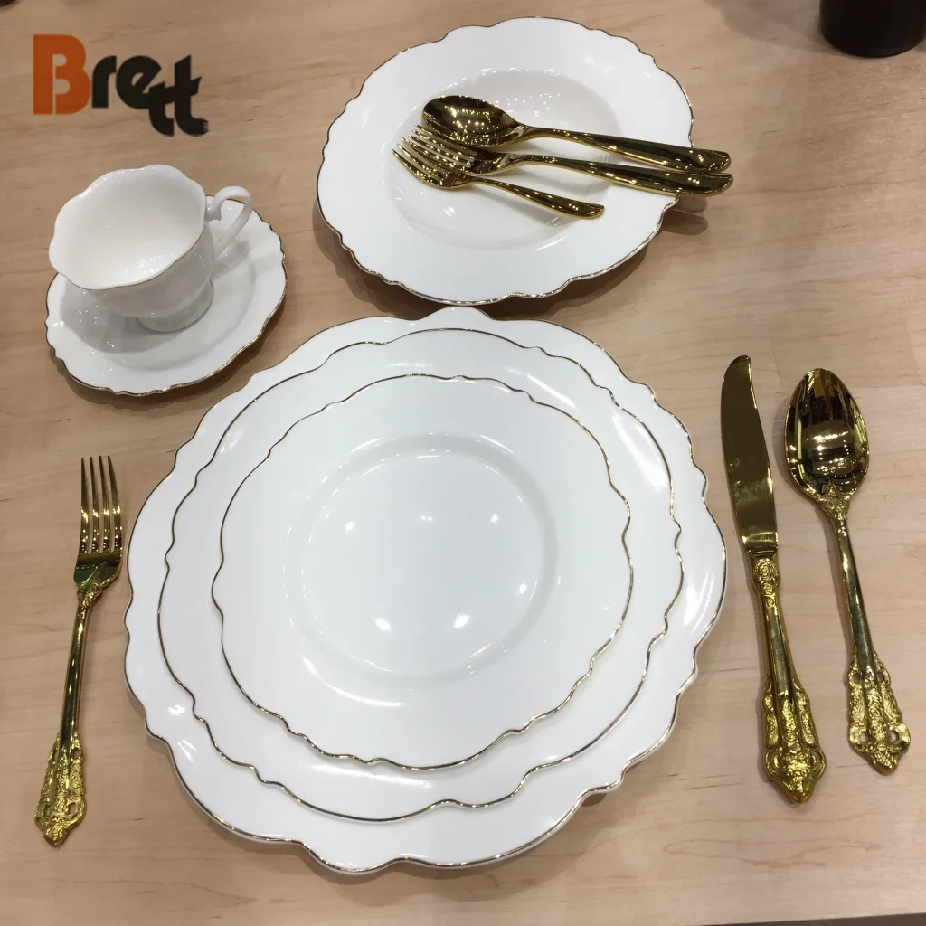 Наборы столовой посуды Royal Bone China, роскошная дизайнерская посуда оптом из Китая