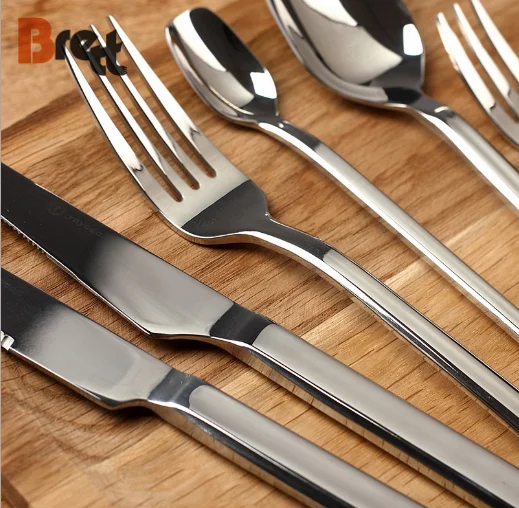Б/у ресторанный свадебный набор столовых приборов из нержавеющей стали, золотой набор столовых приборов с белой ручкой