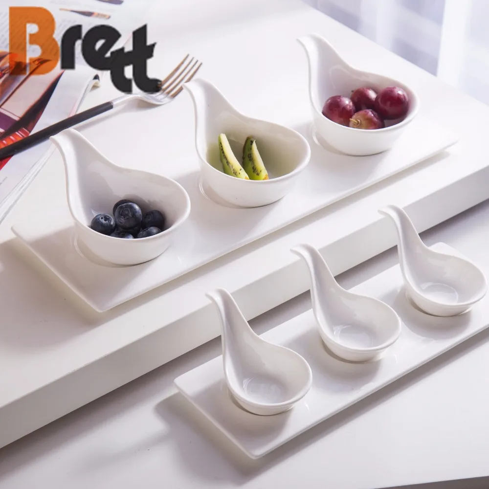 Маленькое блюдо для соуса «шведский стол» Керамические декоративные сервировочные ложки Ложки для макания