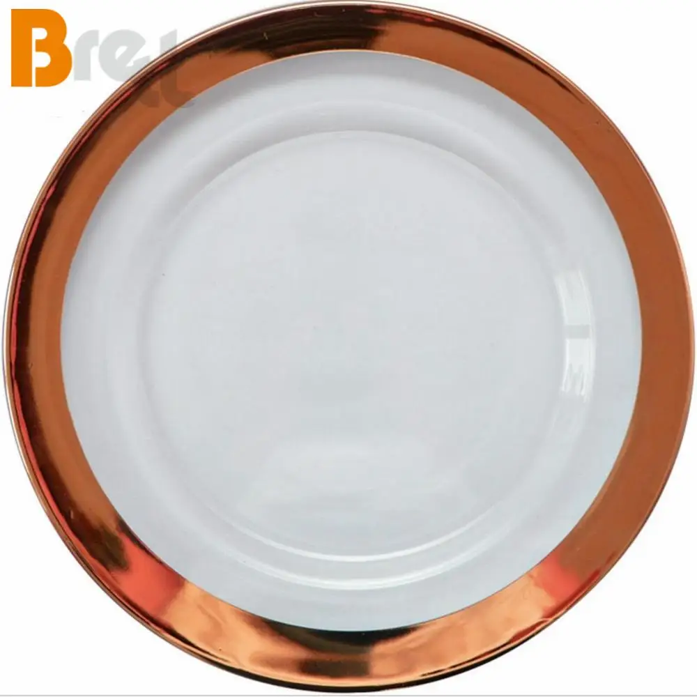 Свадебная помолвка с золотой оправой, стеклянная пластина для зарядного устройства, украшение