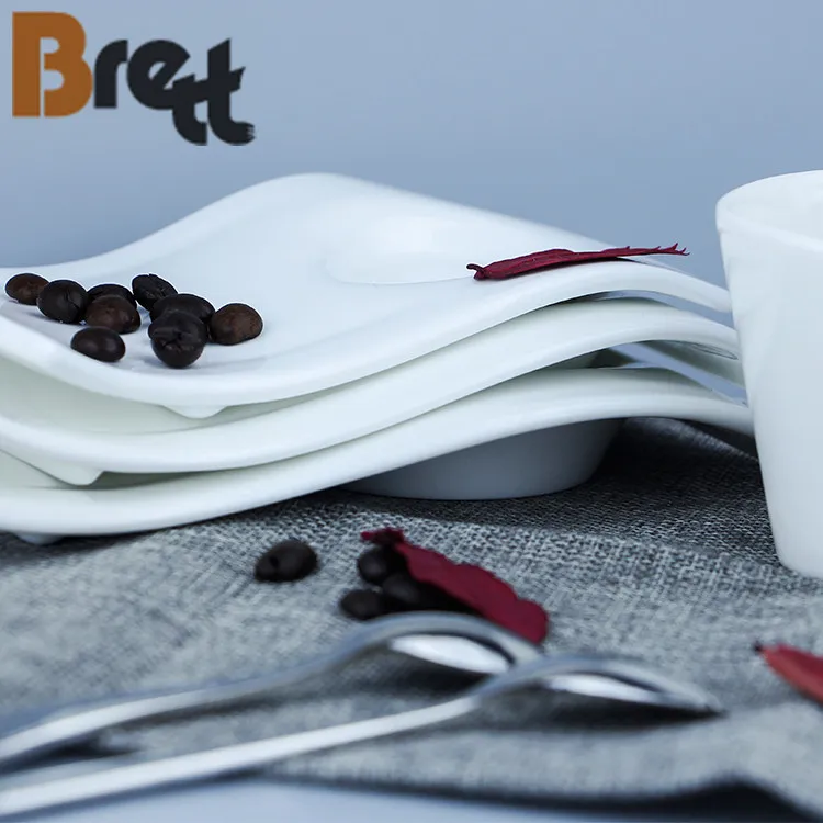 Бретт, уникальный дизайн, белая волнистая форма, изысканная фарфоровая чашка для эспрессо, чая, кофе и блюдце