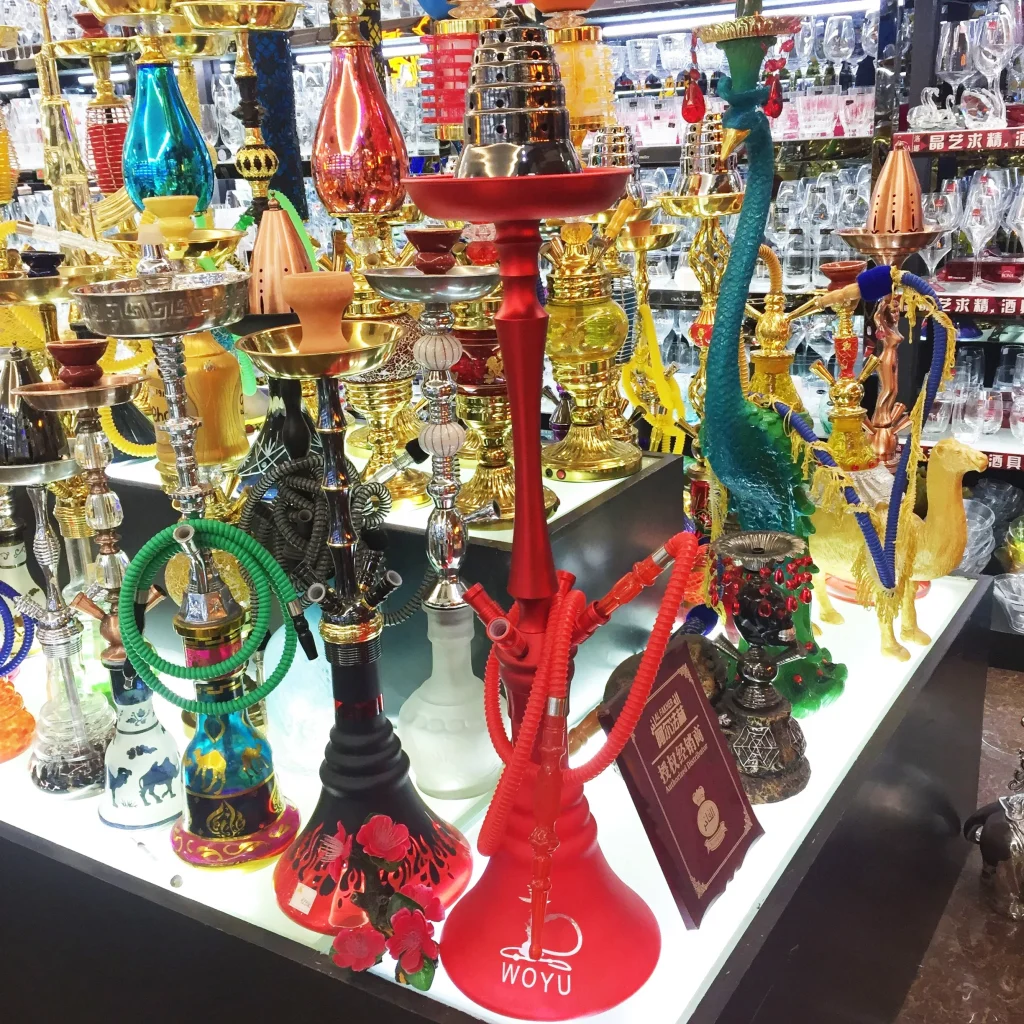 Кальян из углеродного волокна и нержавеющей стали, изготовленный на заводе, круглый деревянный кальян для баров, вечеринок, настраиваемый логотип, упакован в коробку