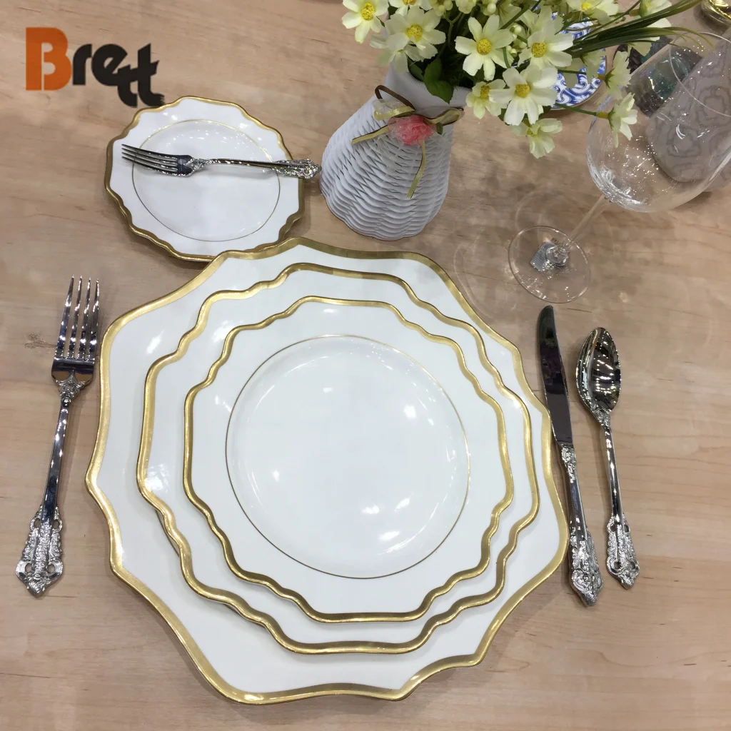 Наборы столовой посуды Royal Bone China, роскошная дизайнерская посуда оптом из Китая