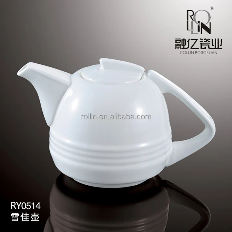 Сделано в Китае, дешевый тонкий белый фарфор, кухонная посуда, фарфоровый чайник с ручкой