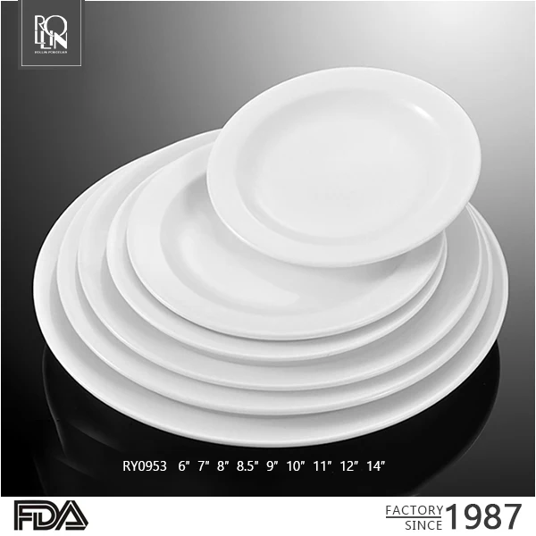 Белая фарфоровая тарелка для десерта, тарелка для обеда, тарелка для салата для отелей