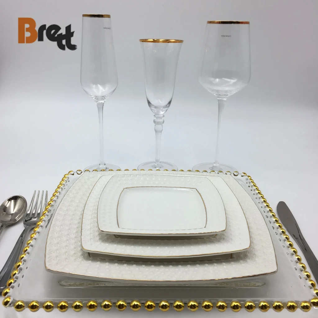 Бретт, керамическое блюдо из костяного фарфора в европейском стиле, блюдо с фруктами, глубокое блюдо, индивидуальные белые квадратные обеденные тарелки