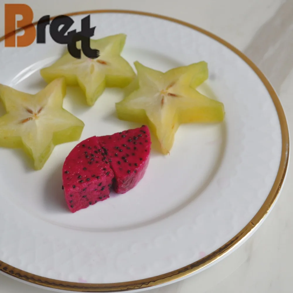 Обеденные тарелки Brett с золотой оправой, новейший дизайн, новый обеденный набор из костяного фарфора для свадьбы