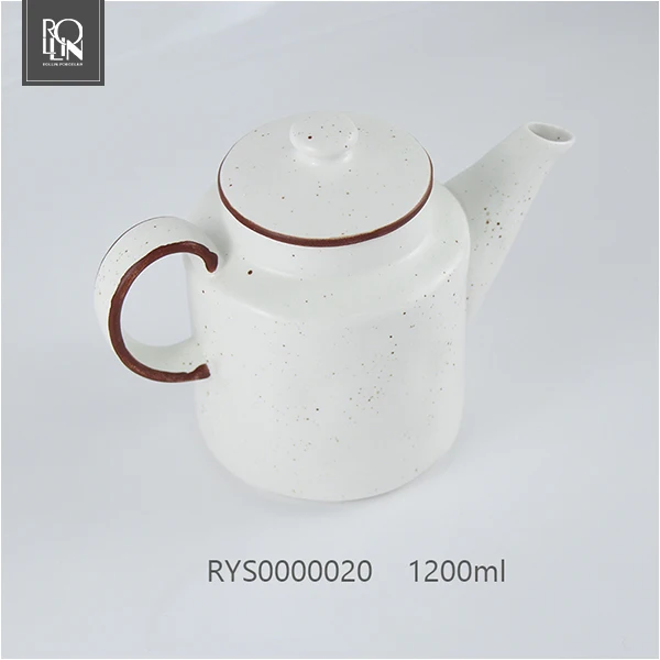 Экологически чистый фарфор кремового цвета, используемый в ресторане, белый керамический чайник с кофейной кромкой, чайник для кафе