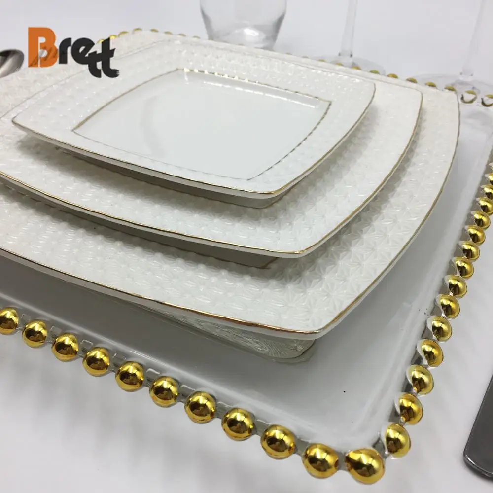 Бретт, керамическое блюдо из костяного фарфора в европейском стиле, блюдо с фруктами, глубокое блюдо, индивидуальные белые квадратные обеденные тарелки