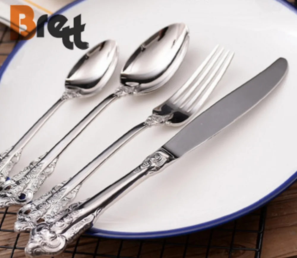 Royal 18/10 позолоченные титановые столовые приборы из нержавеющей стали оптом