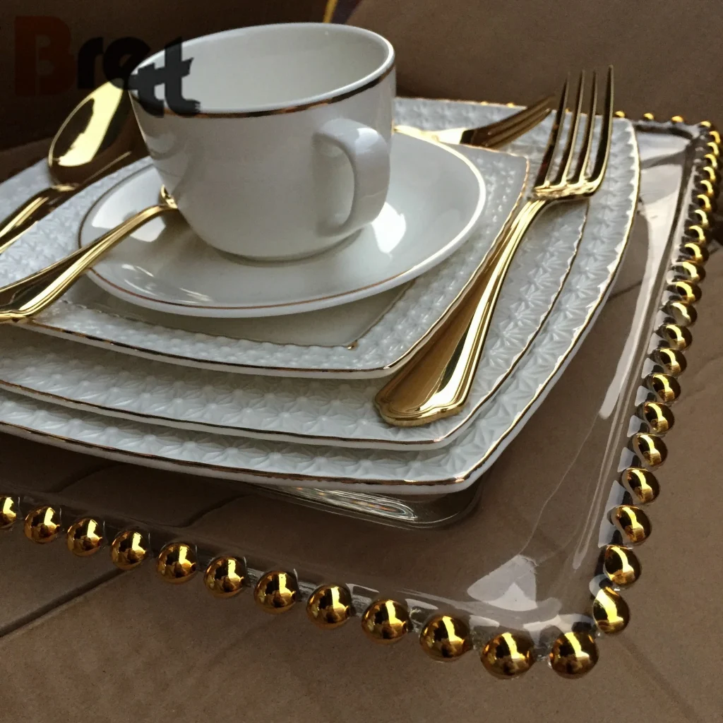 Королевский свадебный набор столовых приборов, золотой