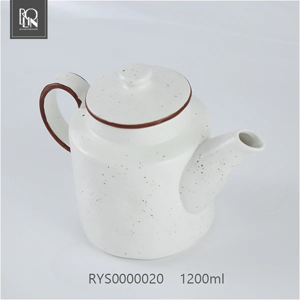 Экологически чистый фарфор кремового цвета, используемый в ресторане, белый керамический чайник с кофейной кромкой, чайник для кафе