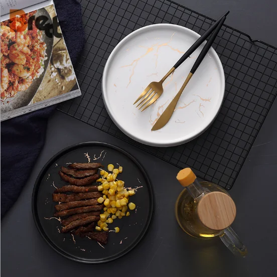 Скандинавская креативная керамическая посуда в форме шляпы Суповая тарелка Западные спагетти Черно-белые тарелки