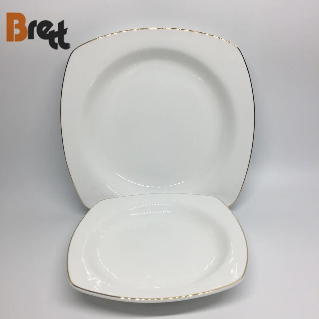 Свадебные керамические обеденные тарелки с золотой оправой, зарядные тарелки, бокал для шампанского с бисером, чашка для вина