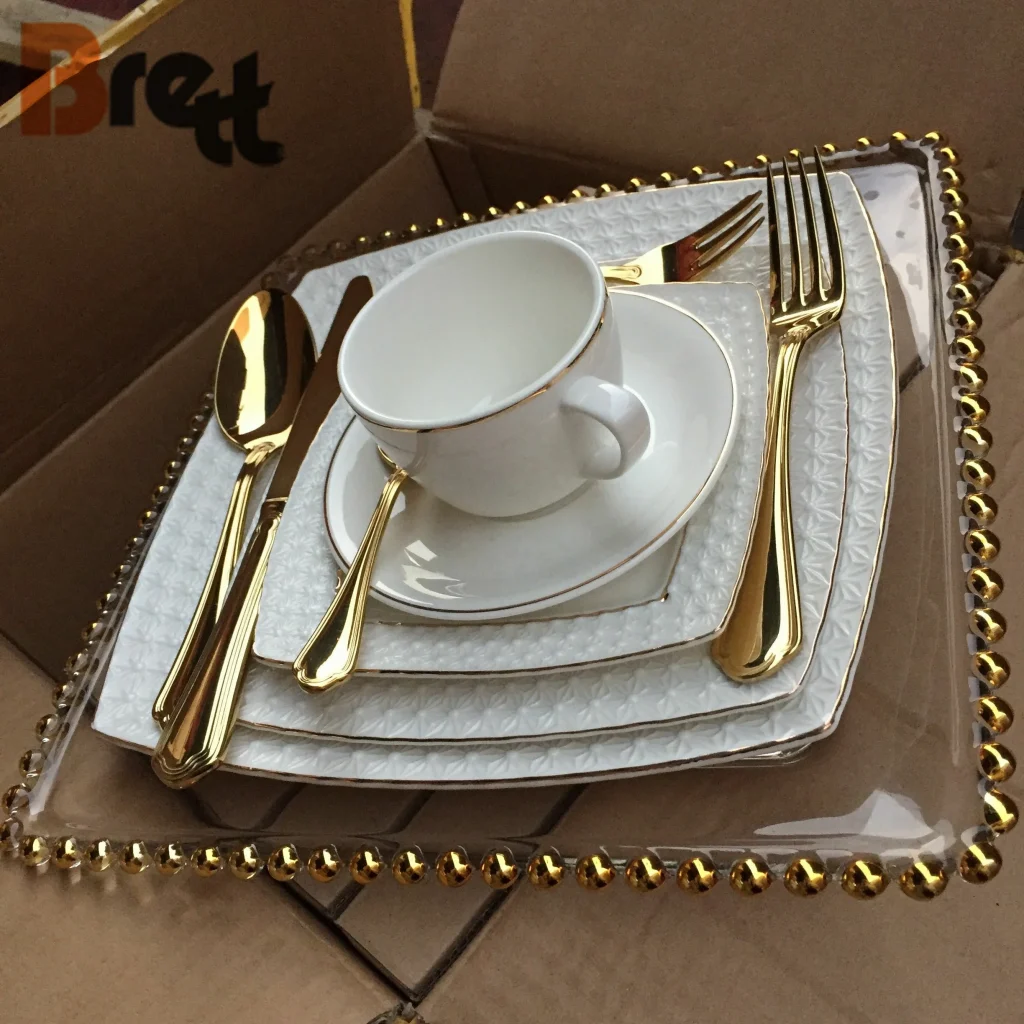Королевский свадебный набор столовых приборов, золотой
