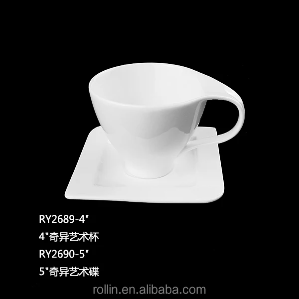 Высококачественная посуда для кондитерской, белая фарфоровая керамическая чашка для горячего чая с чашкой для молока, кофейная чашка