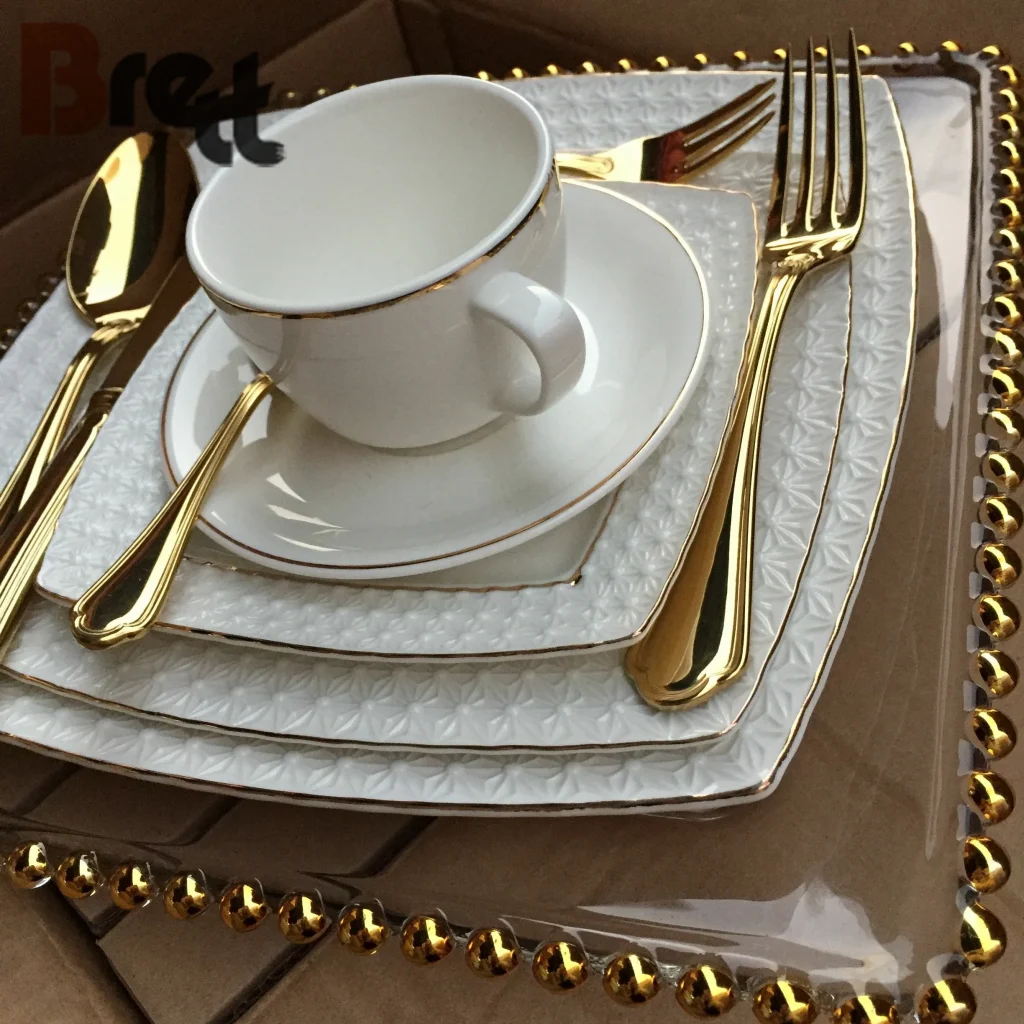 Королевский свадебный набор столовых приборов, золотой