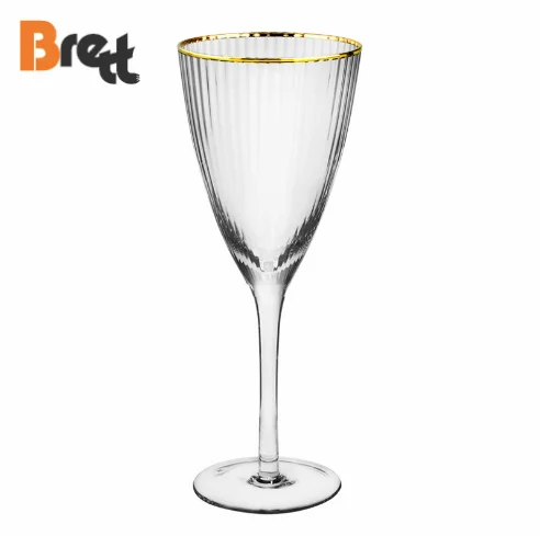 Гуанчжоу Лучшие бренды стеклянной посуды Хрустальный бокал для вина Стеклянная чашка для пива, сока и воды с золотой оправой Серебряная оправа