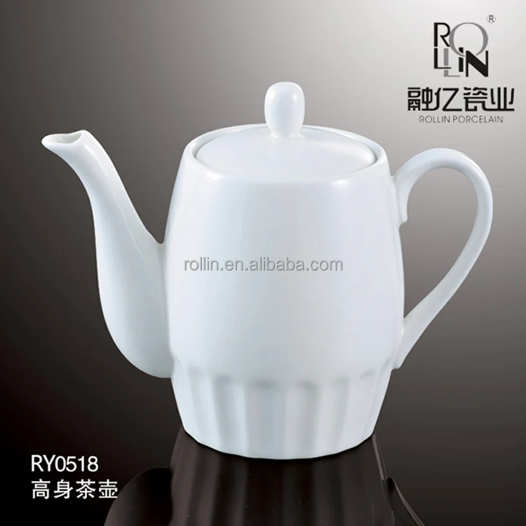 Сделано в Китае, дешевый тонкий белый фарфор, кухонная посуда, фарфоровый чайник с ручкой