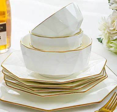 Hot Selling Ceramic Bowl Plate Phnom Penh Cutlery Camping Picnic Nordic Cutlery Set