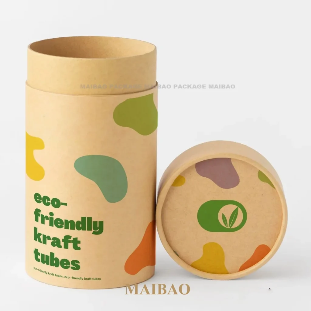 Изготовленный на заказ логотип экологически чистый пищевой качественный круглый упаковочный бумажный картонный тубус для протеинового порошка/бумажной коробки для кофе