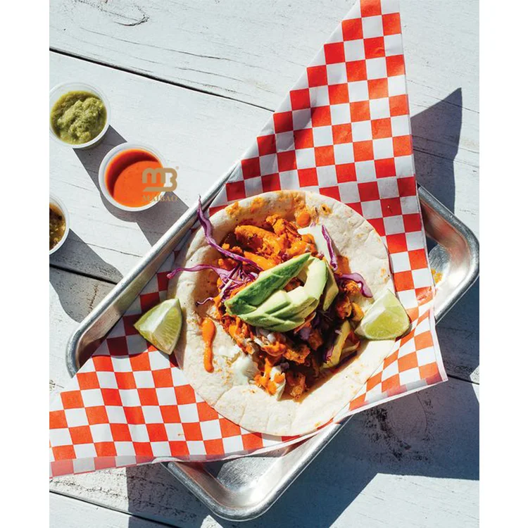 Одноразовая оберточная бумага для гастрономов, шаурмы, тако с логотипом, пищевая жиронепроницаемая бумага с покрытием, вощеная упаковочная бумага для питы, буррито