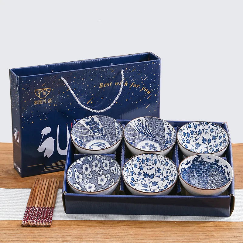 Japanese 4.5 Inch Handmade Bohemian Rice Noodle Sauce Fruits Soup Salad Ceramic Bowls