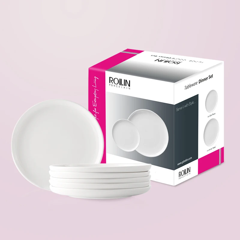 Европейская современная керамика, тарелки по индивидуальному заказу, керамическая посуда, индивидуальный логотип, изысканные белые фарфоровые обеденные тарелки для ресторанов