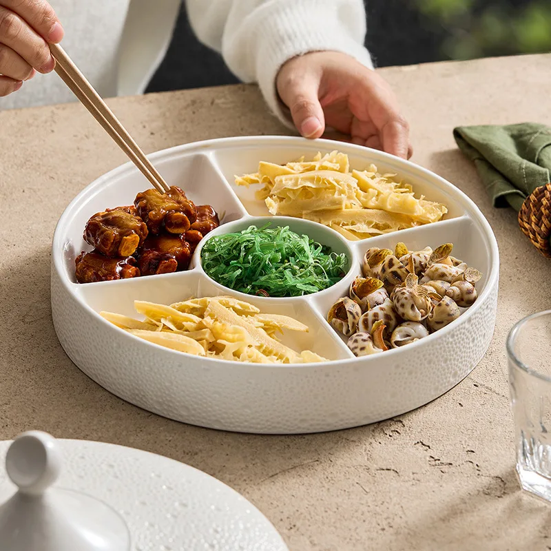 Sustainable Europe-Style Ceramic Snack Bowl Glazed Cover Korean Porcelain Drum Dish Soup Hotels Restaurants Kitchenware PC