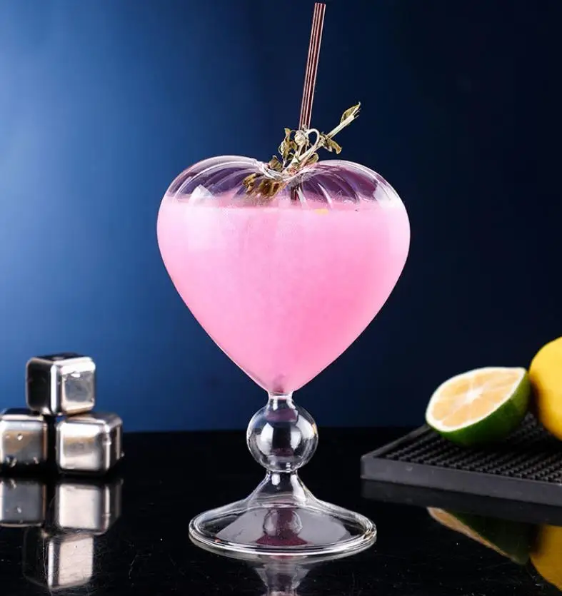 Personalized Bar Heart Shaped Glass Creative Wine Glass Goblets Cocktail Glasses