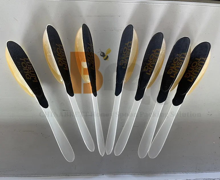 2022 Горячая Распродажа, одноразовая пищевая пластиковая ложка для меда из полипропилена с алюминиевой пленкой из фольги, оптовая продажа